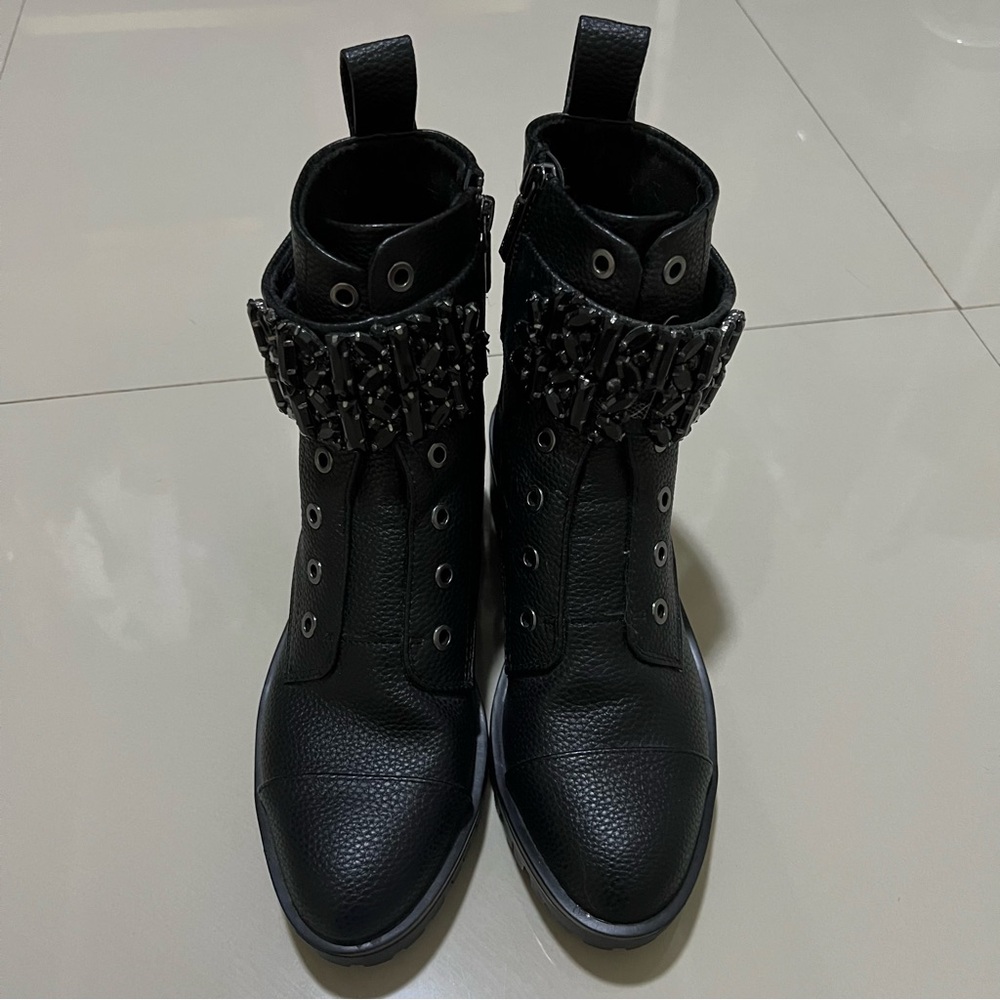 New Karl Lagerfeld Payson Combat Embellished Boots​
